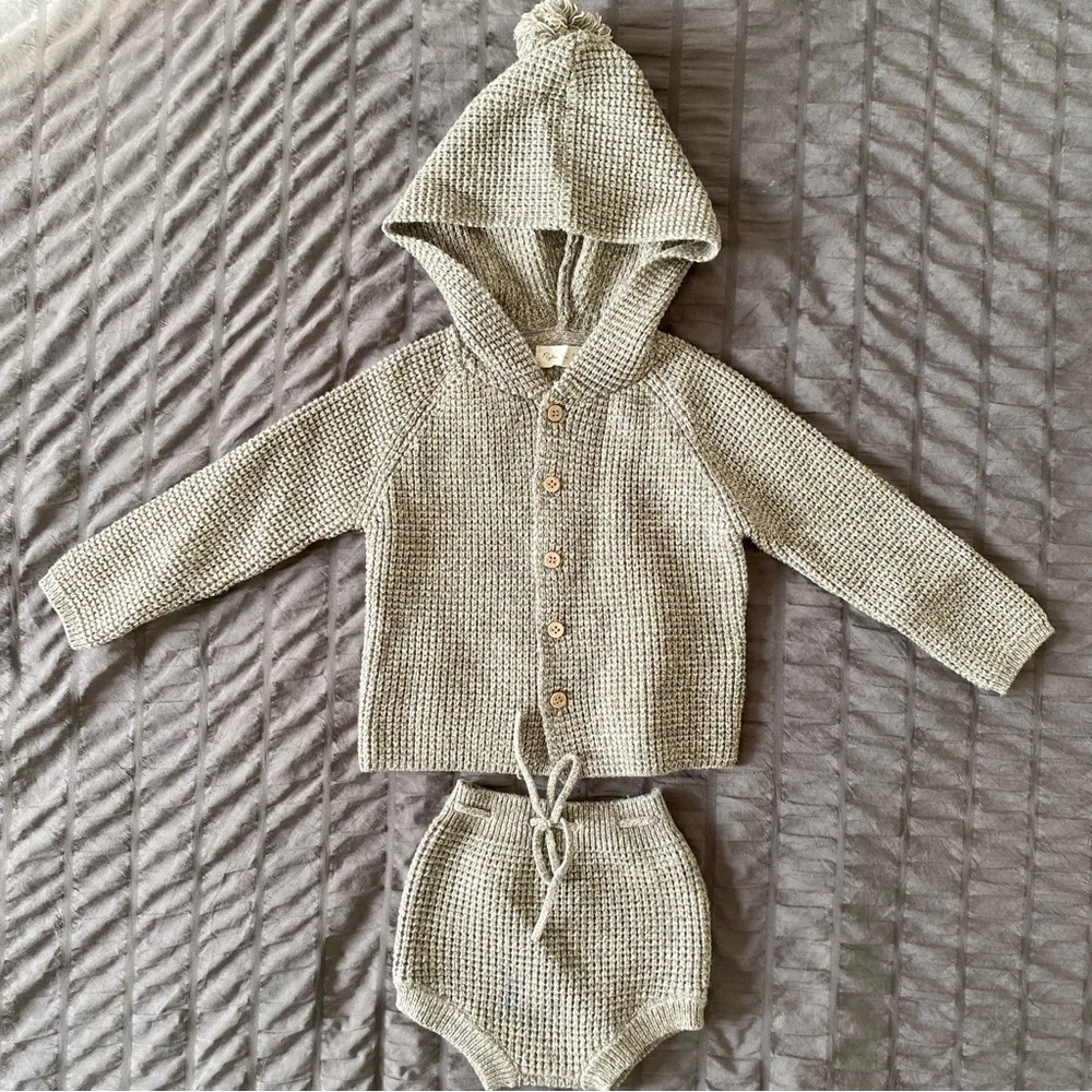 Rylee + Cru Knitted Cardigan + Bloomers Set
